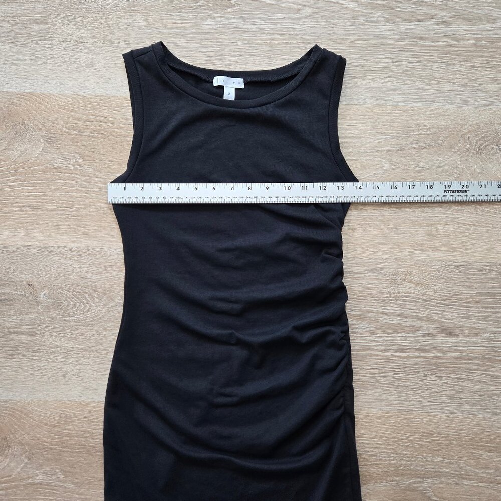 Leith Ruched Bodycon Tank Dress Black Sleeveless Tulip Hem XS Little Black Dress - Picture 10 of 16